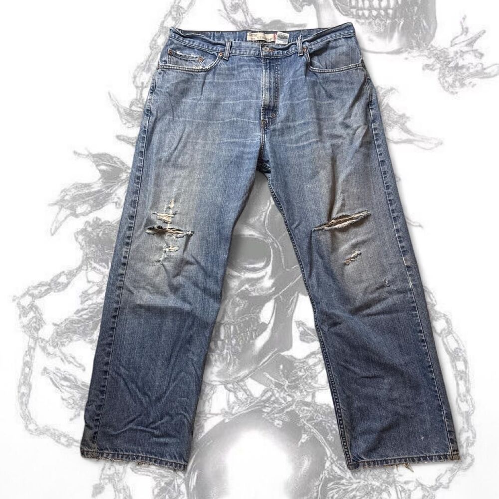 Levi-s Men's Blue and Navy Jeans